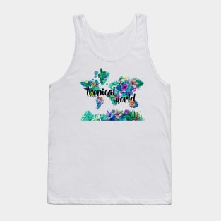 world map tropical Tank Top